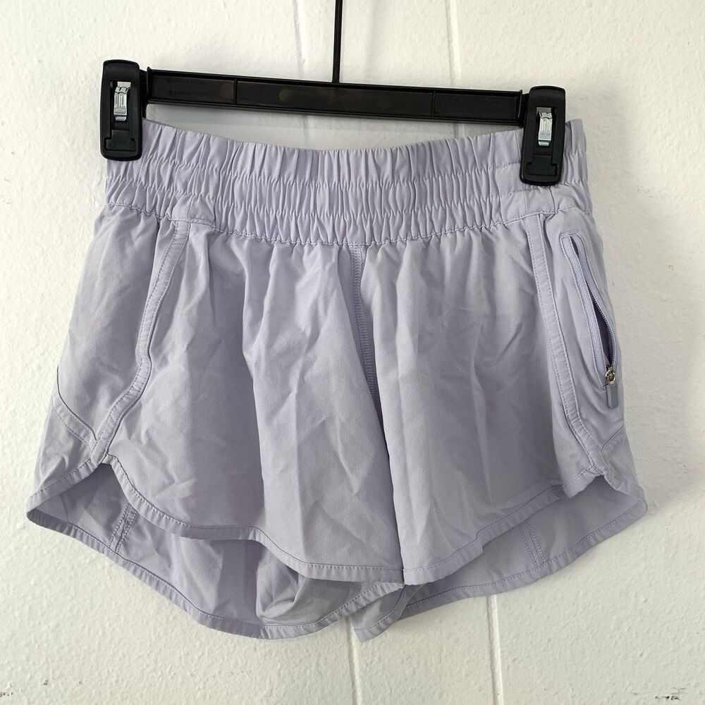 Lululemon Womens 6 Tracker Shorts Lilac Purple Running Athletic Liner Zip Pocket